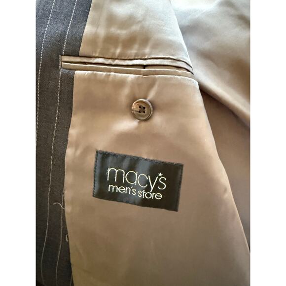 Lauren Ralph Lauren Navy Pinstripe Jacket Size 42L, 100% Wool - Picture 7 of 7